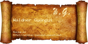 Waldner Gyöngyi névjegykártya